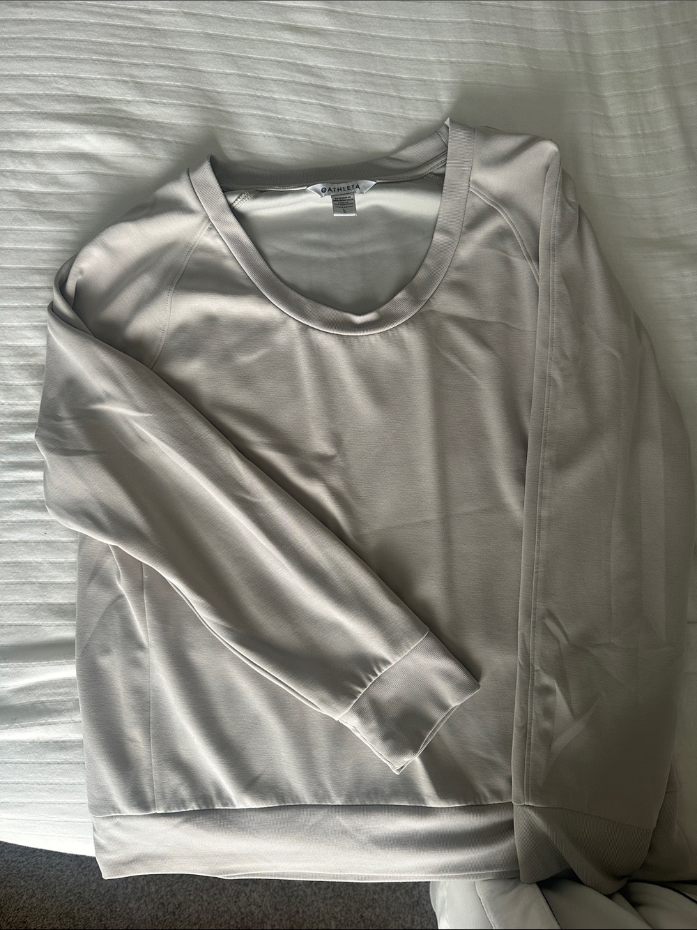 Athleta Neutral Light Beige Crewneck Sweatshirt